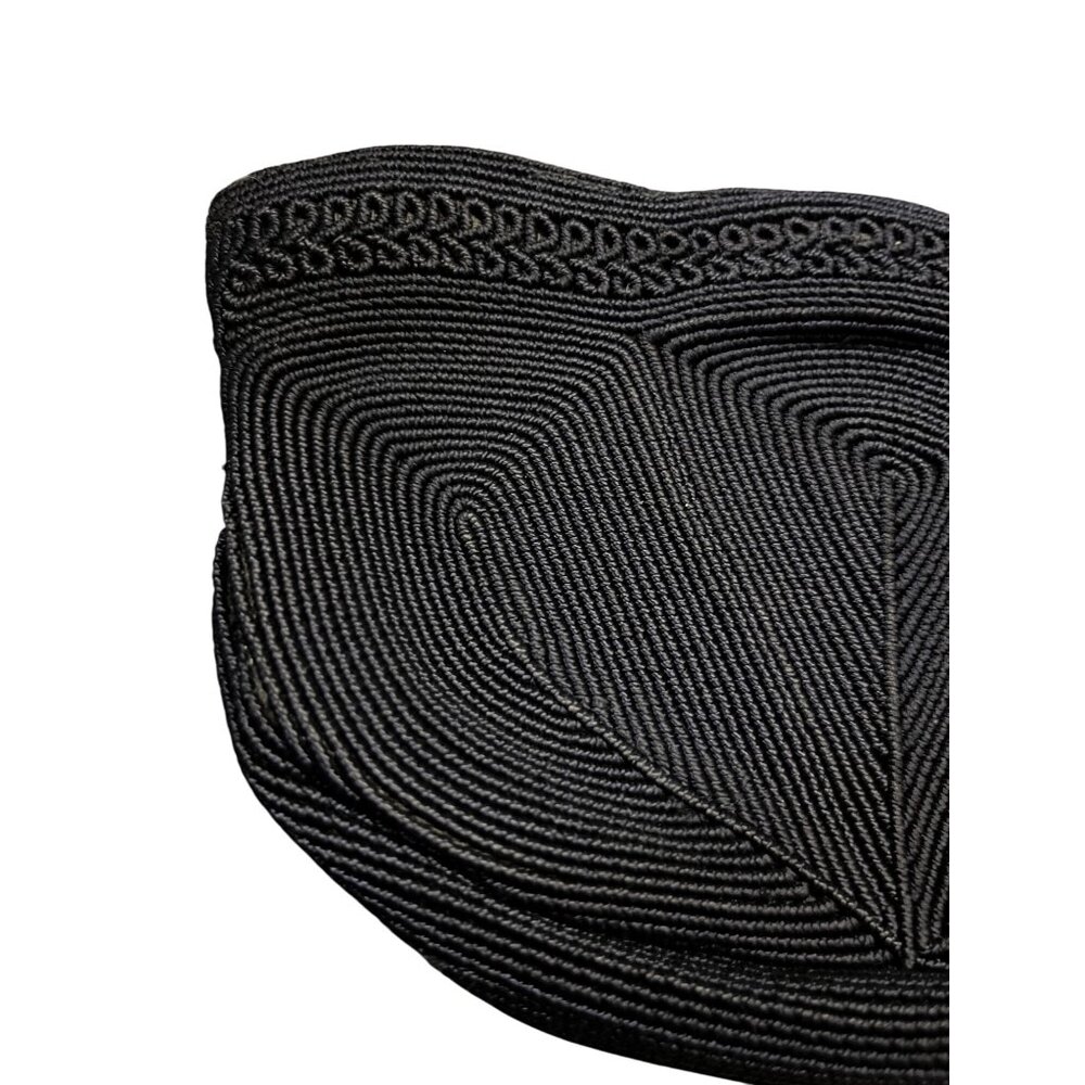Vintage Cordé Black Corded Purse – Geometric Design – 1940s–1950s – Tiny Clutch - Picture 3 of 8